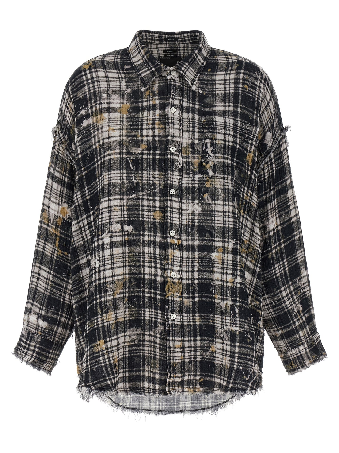 R13 Fringed Shirt — Women's Oversized Shirt, Multicolor