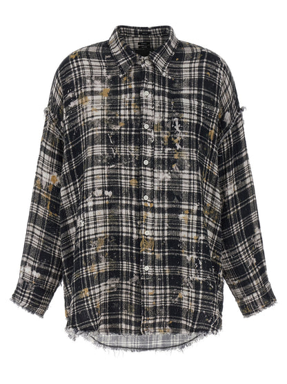 R13 Fringed Shirt — Women's Oversized Shirt, Multicolor