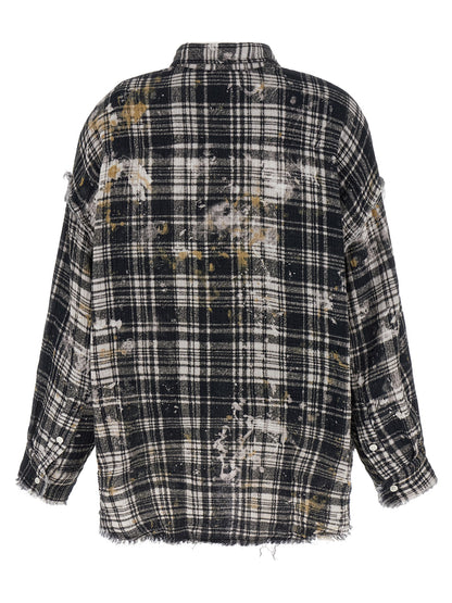 R13 Fringed Shirt — Women's Oversized Shirt, Multicolor