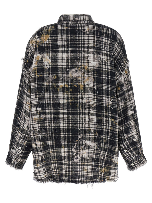 R13 Fringed Shirt — Women's Oversized Shirt, Multicolor