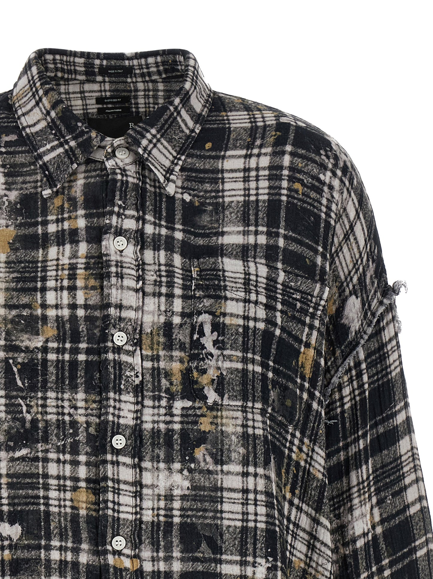 R13 Fringed Shirt — Women's Oversized Shirt, Multicolor