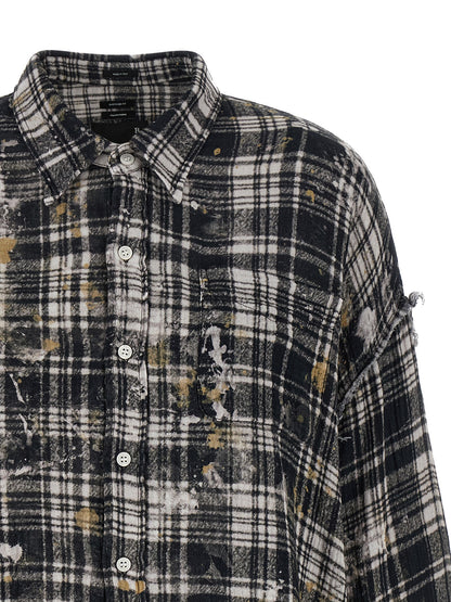 R13 Fringed Shirt — Women's Oversized Shirt, Multicolor