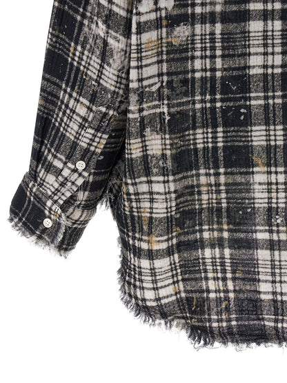 R13 Fringed Shirt — Women's Oversized Shirt, Multicolor