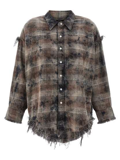 R13 Fringed Shirt — Oversized Peach Cotton Shirt