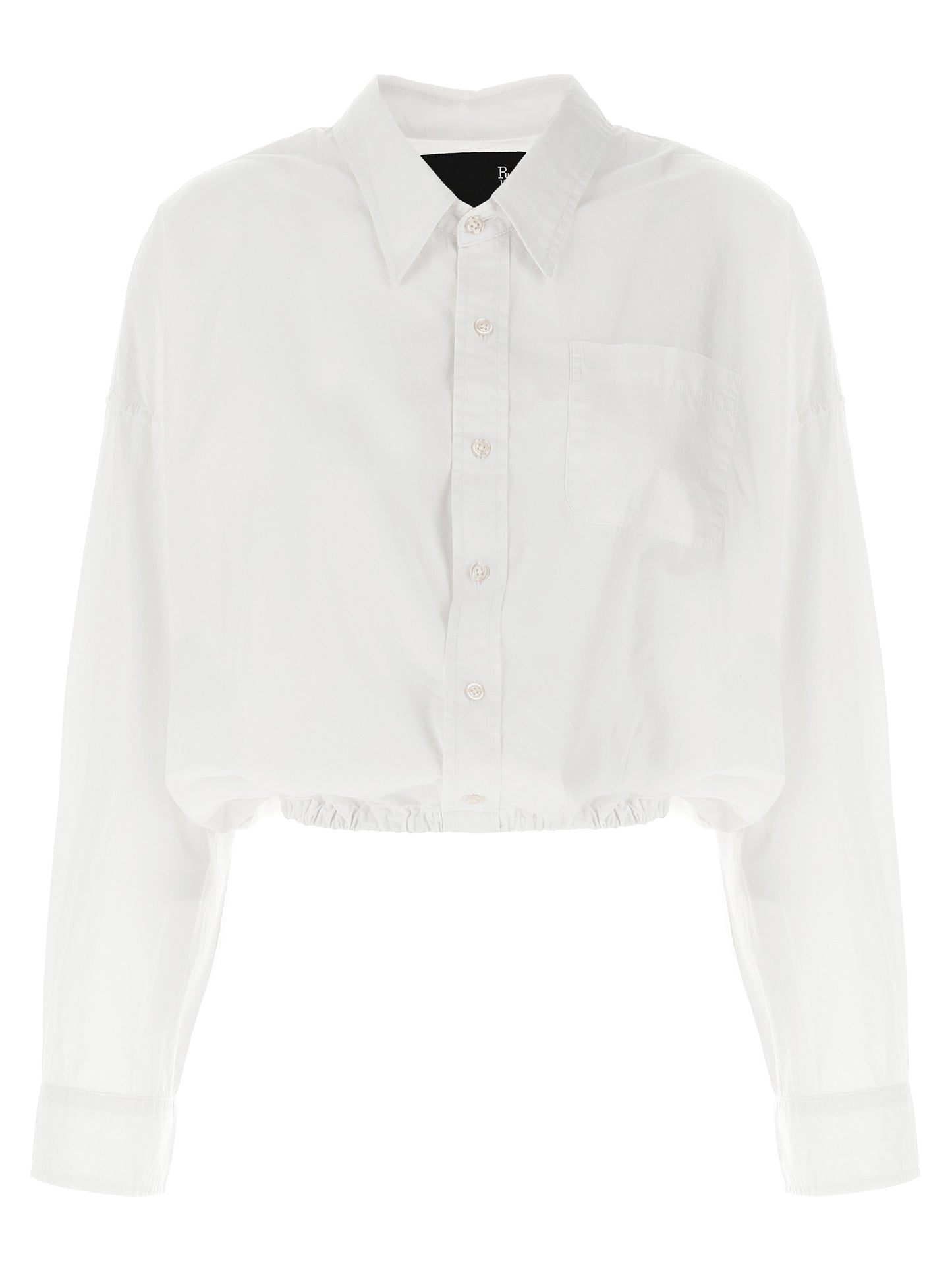 R13 Crossover Bubble Shirt — White Cotton Shirt