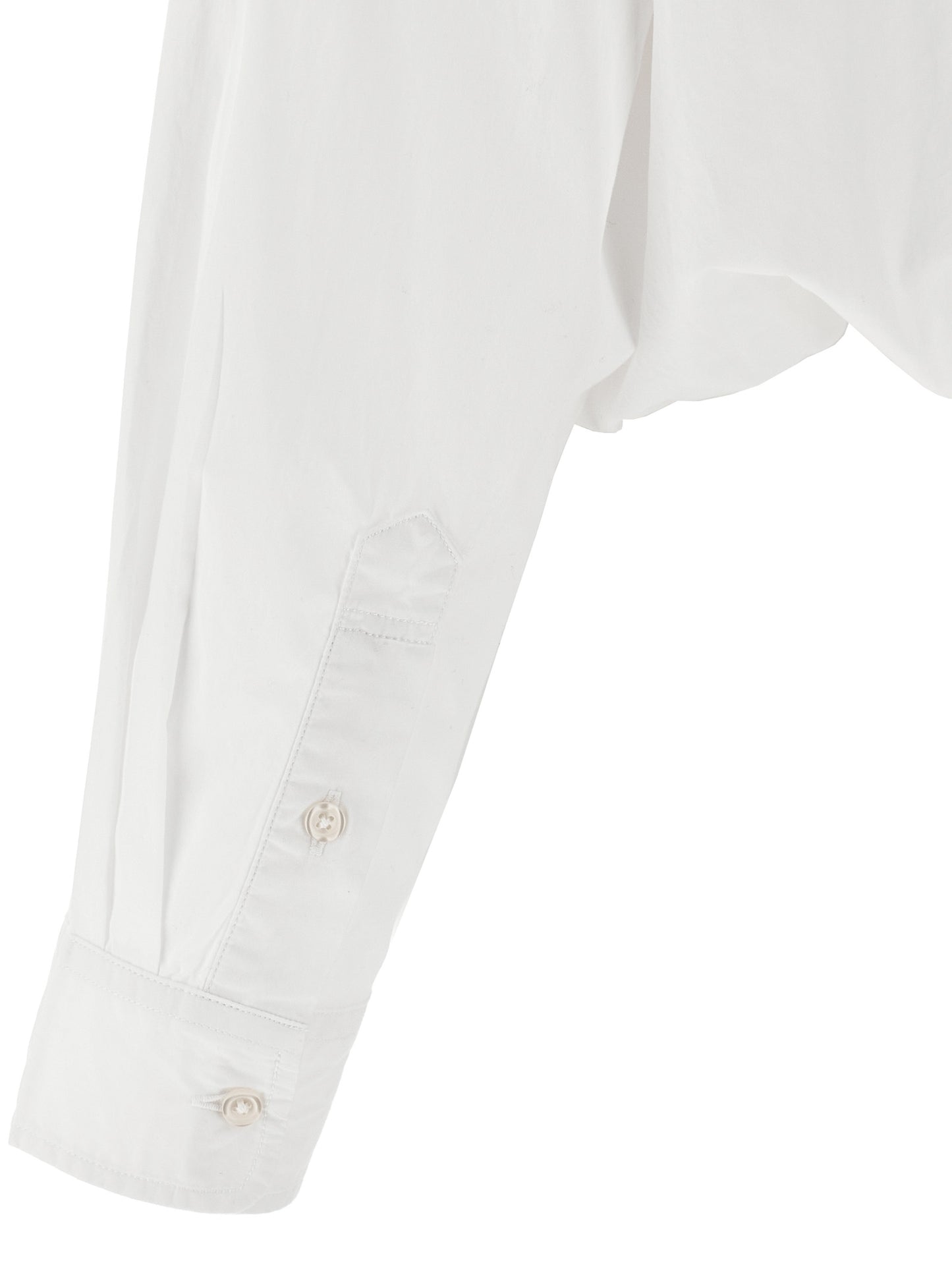 R13 Crossover Bubble Shirt — White Cotton Shirt