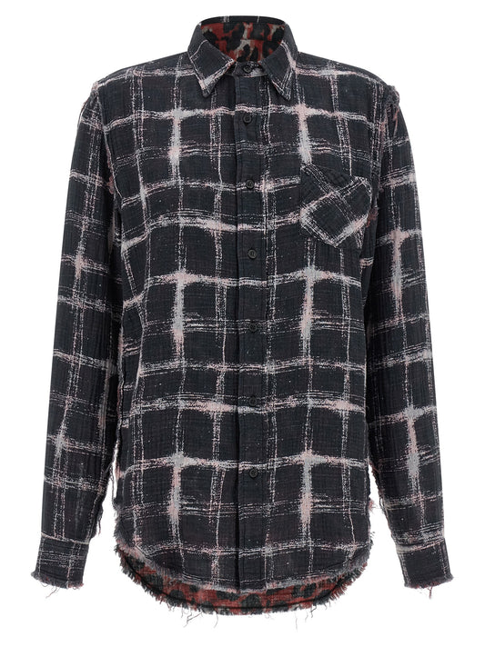 R13 Fringed Hem Reversible Shirt — Women’s Multicolor