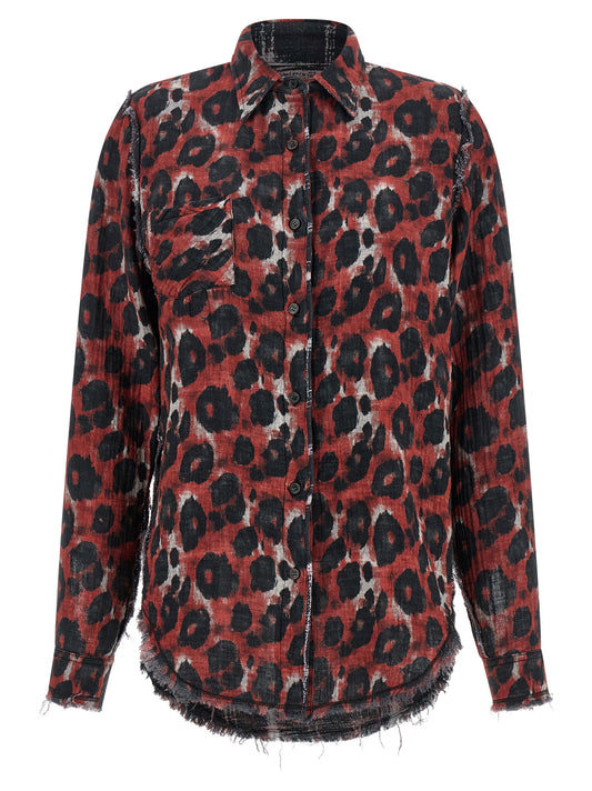 R13 Fringed Hem Reversible Shirt — Women’s Multicolor