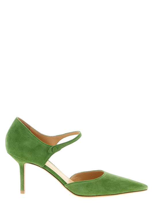 Francesco Russo Green Suede Pumps — R1P1005 Strap