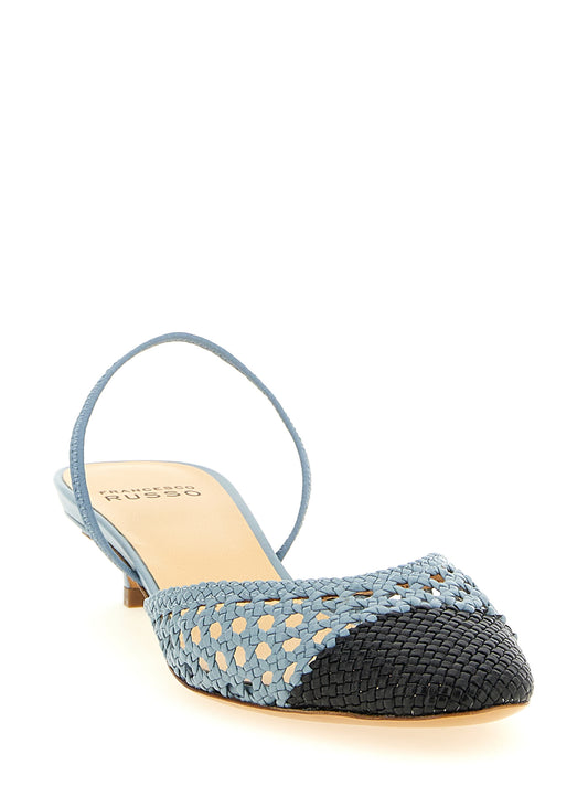 Francesco Russo Pumps — R1P1021 Two‑Tone Slingback
