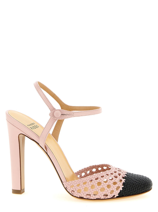 Francesco Russo Pumps — R1P954 Two‑Tone Pink Heels