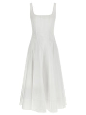 Staud Wells Dress — White Cotton Midi Dress (US Sizes)