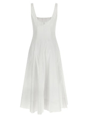 Staud Wells Dress — White Cotton Midi Dress (US Sizes)