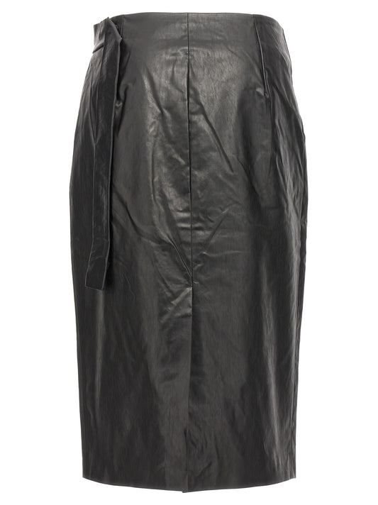 Kassl Editions Wrap Oil Skirt — Black | Kassl Editions