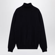 Roberto Collina Navy merino wool turtleneck pullover