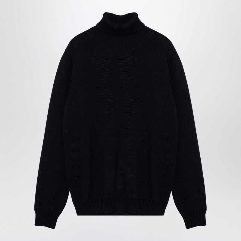 Roberto Collina Navy merino wool turtleneck pullover