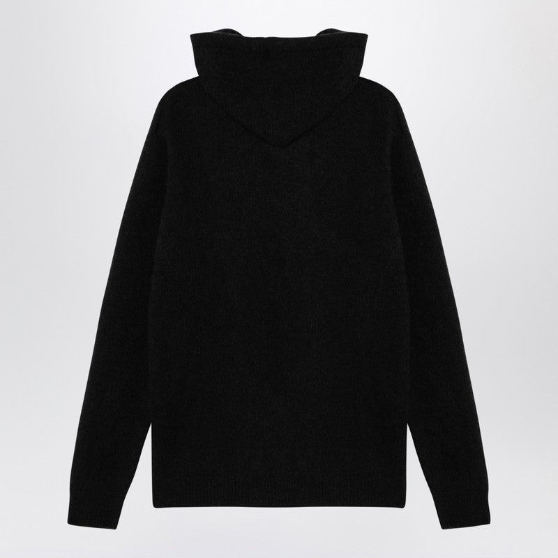 Roberto Collina Black cashmere hooded sweatshirt