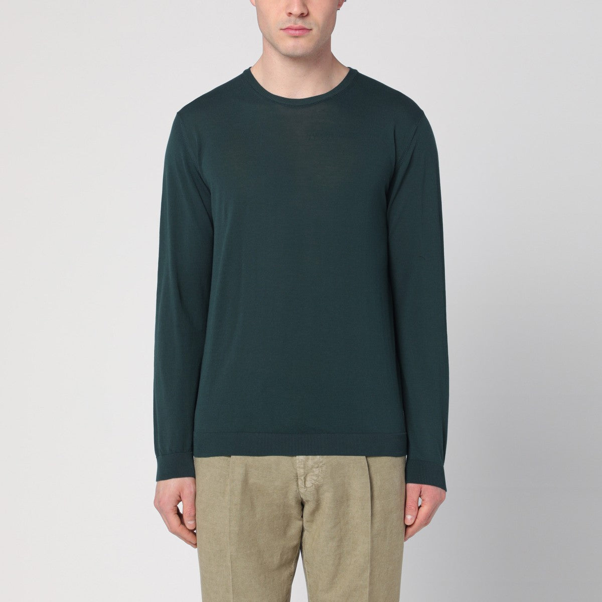 Roberto Collina dark green cotton sweater