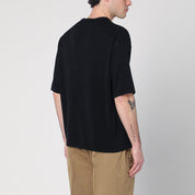 Black Cotton Sweater — Roberto Collina Short‑Sleeve Fit