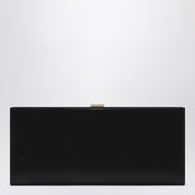 Roger Vivier Pilgrim clutch in black satin with jeweled buckle