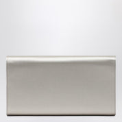 Pearl Grey Satin Clutch Bag with Buckle — Roger Vivier
