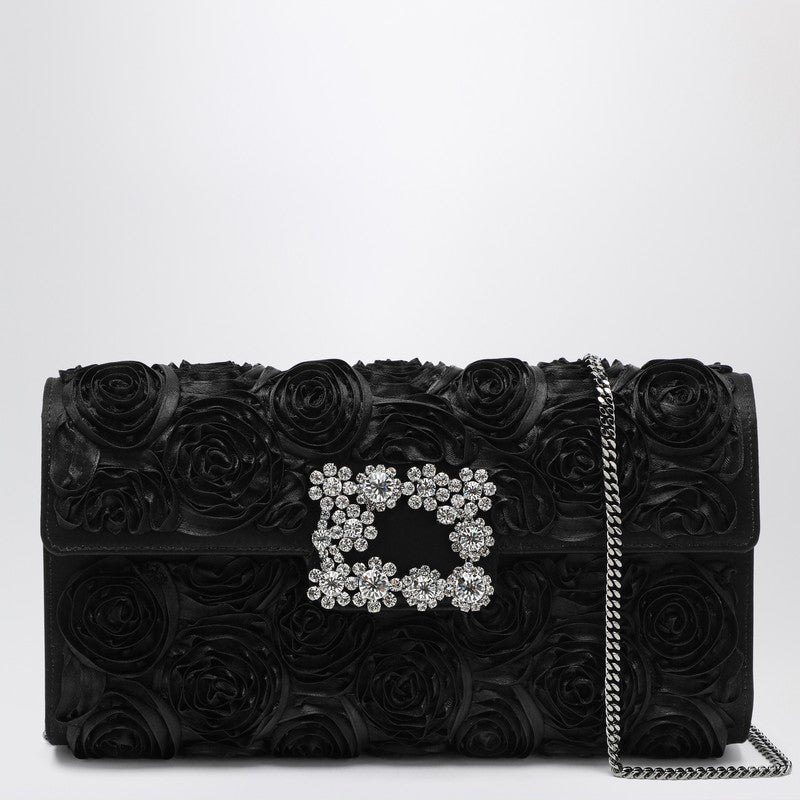 Pochette Roger Vivier Black Flower Efflorescence