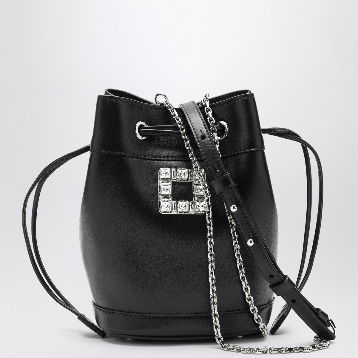 Black Leather Bucket Bag — Très Vivier by Roger Vivier