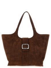 Roger Vivier Medium Viv Choc Shopper — Suede Bag