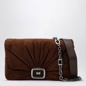 Roger Vivier Brown suede Viv'' Choc leather shoulder bag