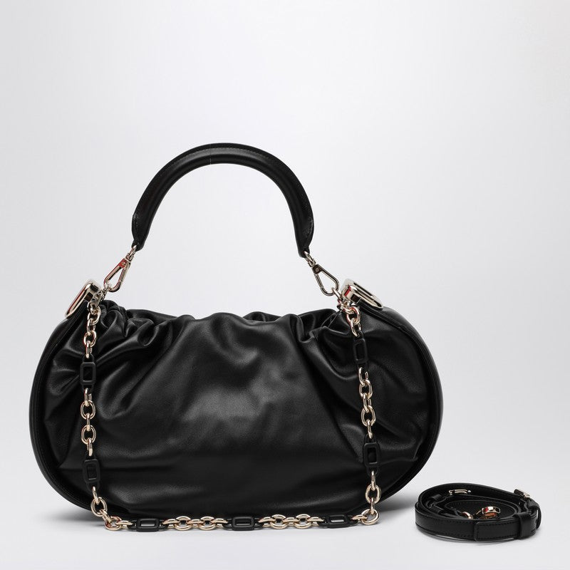 Roger Vivier Viv'' Choc Royal black leather hobo bag