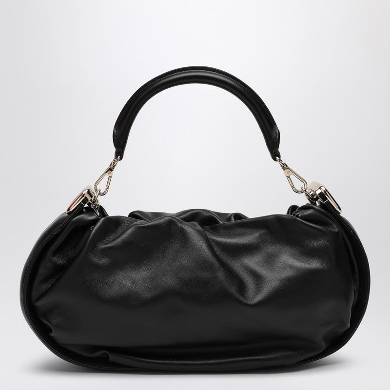 Roger Vivier Viv'' Choc Royal black leather hobo bag