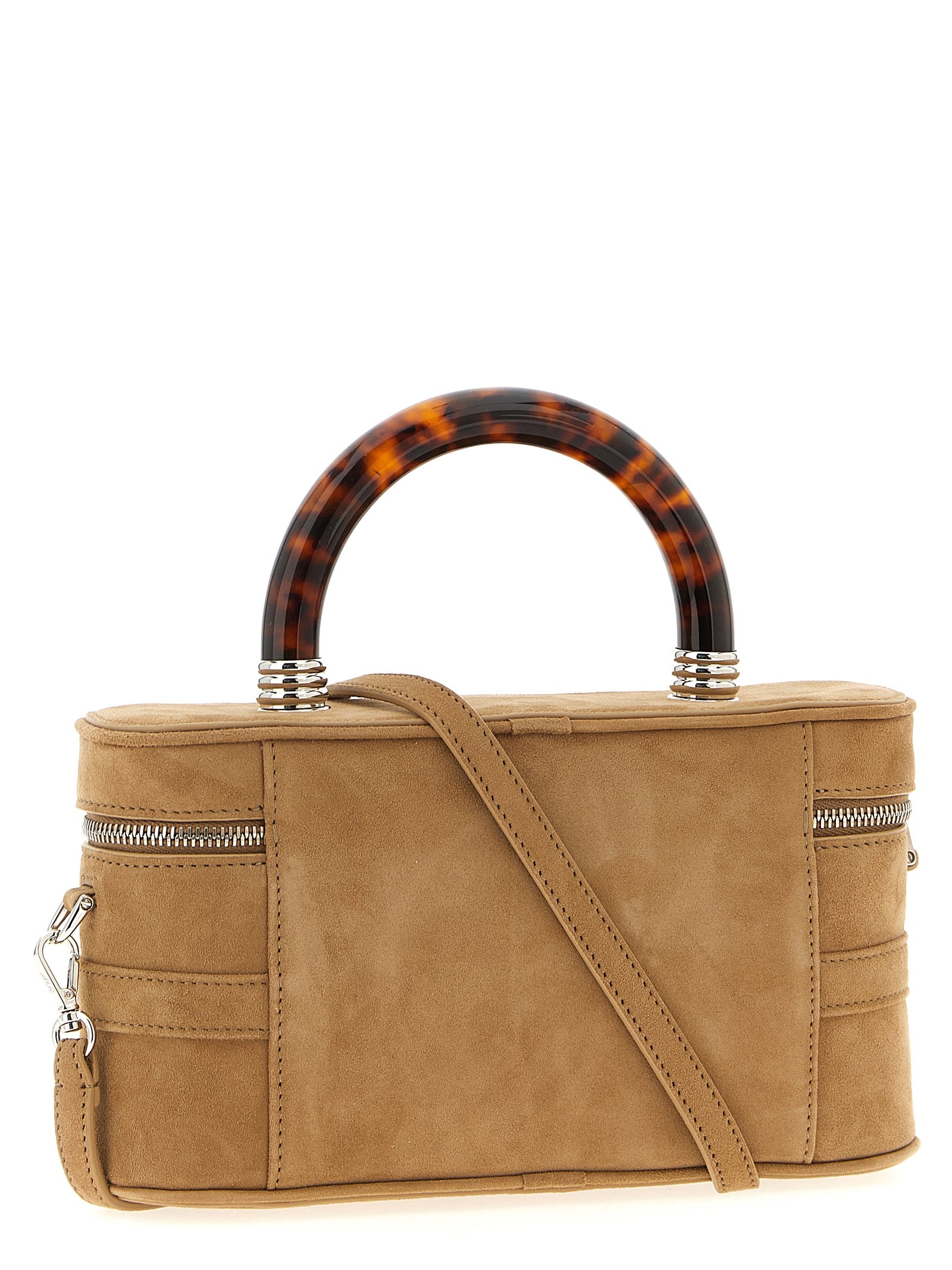 Roger Vivier Belle Vivier Vanity Mini Handbag — Beige Suede