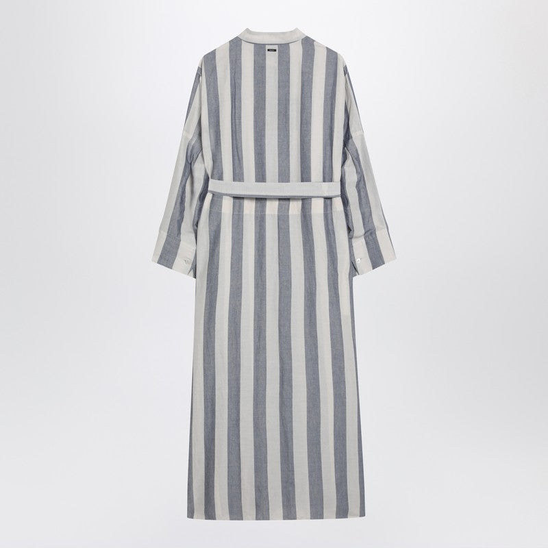 S Max Mara striped ramie-cotton shirt dress