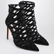 Aquazzura Black perforated décolleté with zip