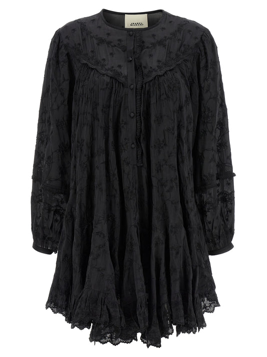 Isabel Marant Zame Dress — Black Floral Mini Dress