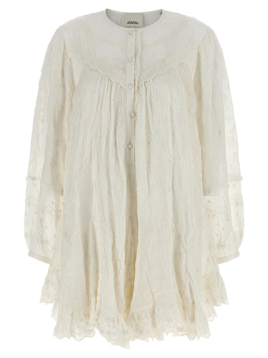 Isabel Marant Zame Dress — White Embroidered Mini (New)