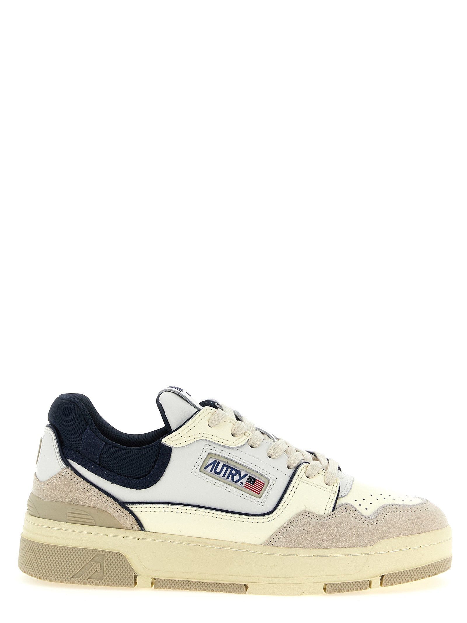 Autry Clc Low Sneakers — Blue Leather & Suede