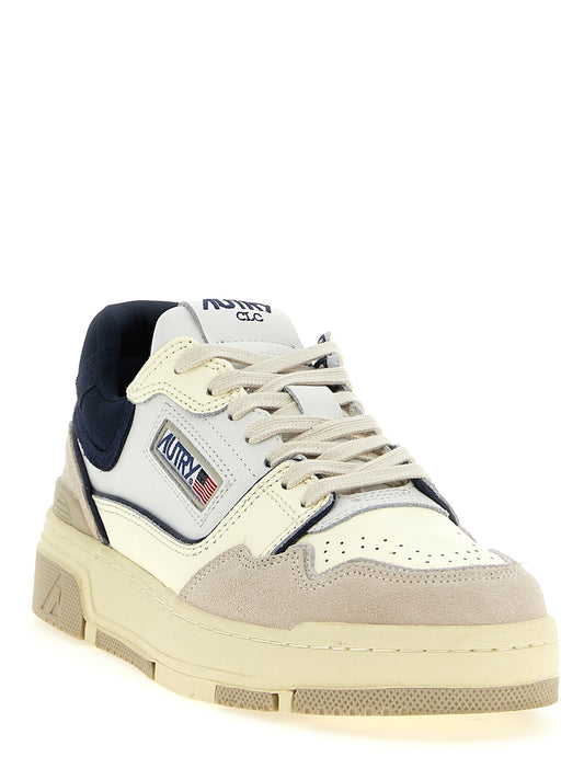 Autry Clc Low Sneakers — Blue Leather & Suede