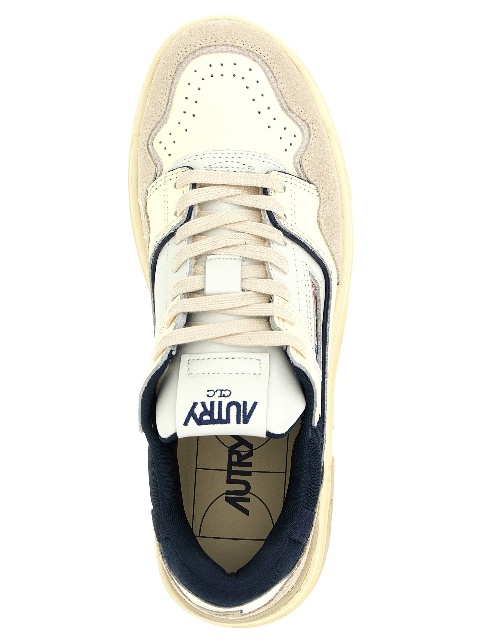 Autry Clc Low Sneakers — Blue Leather & Suede