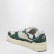 Autry White bottle green suede and mesh CLC sneakers