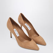 Jimmy Choo Romy 85 Slingback — Toffee Suede Pumps
