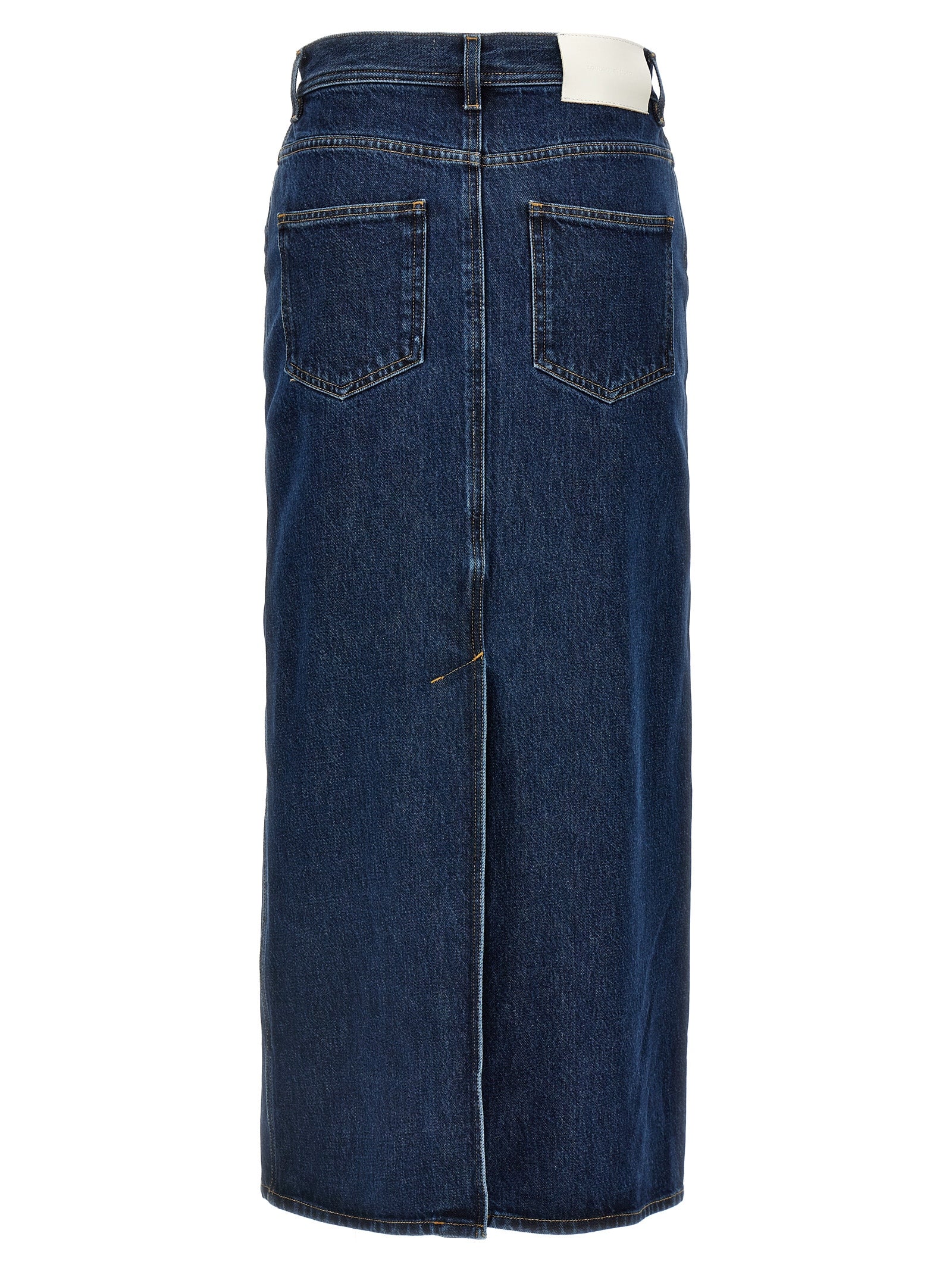 Loulou De Saison Rona Skirt — Blue Cotton Denim