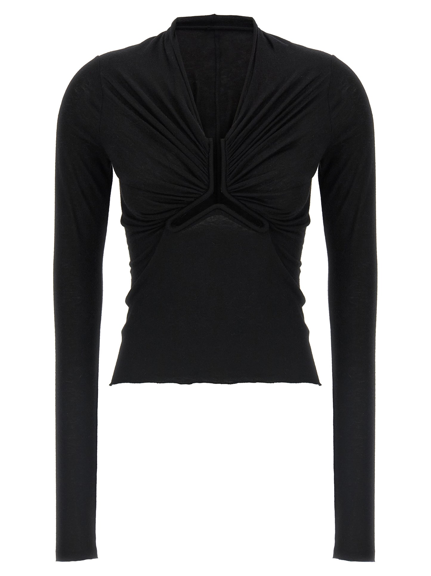 Rick Owens Allanah Ls T Sweater — Black Knitwear