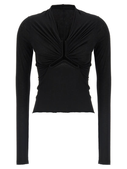 Rick Owens Allanah Ls T Sweater — Black Knitwear