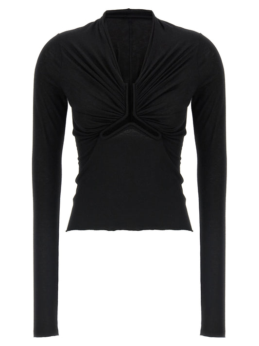 Rick Owens Allanah Ls T Sweater — Black Knitwear