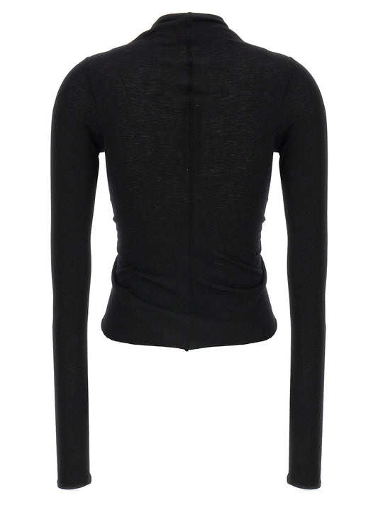 Rick Owens Allanah Ls T Sweater — Black Knitwear