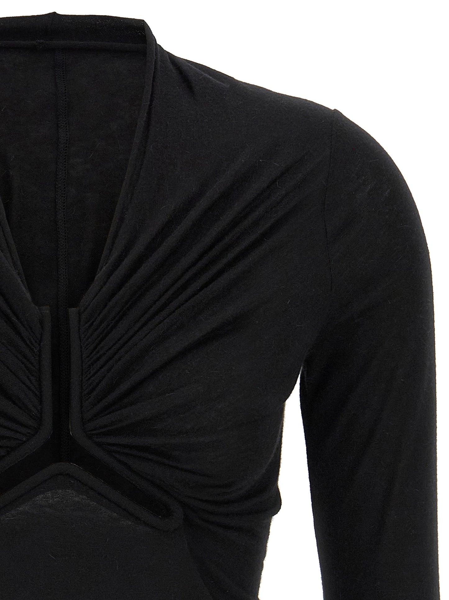 Rick Owens Allanah Ls T Sweater — Black Knitwear