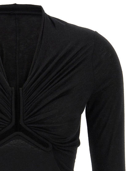 Rick Owens Allanah Ls T Sweater — Black Knitwear