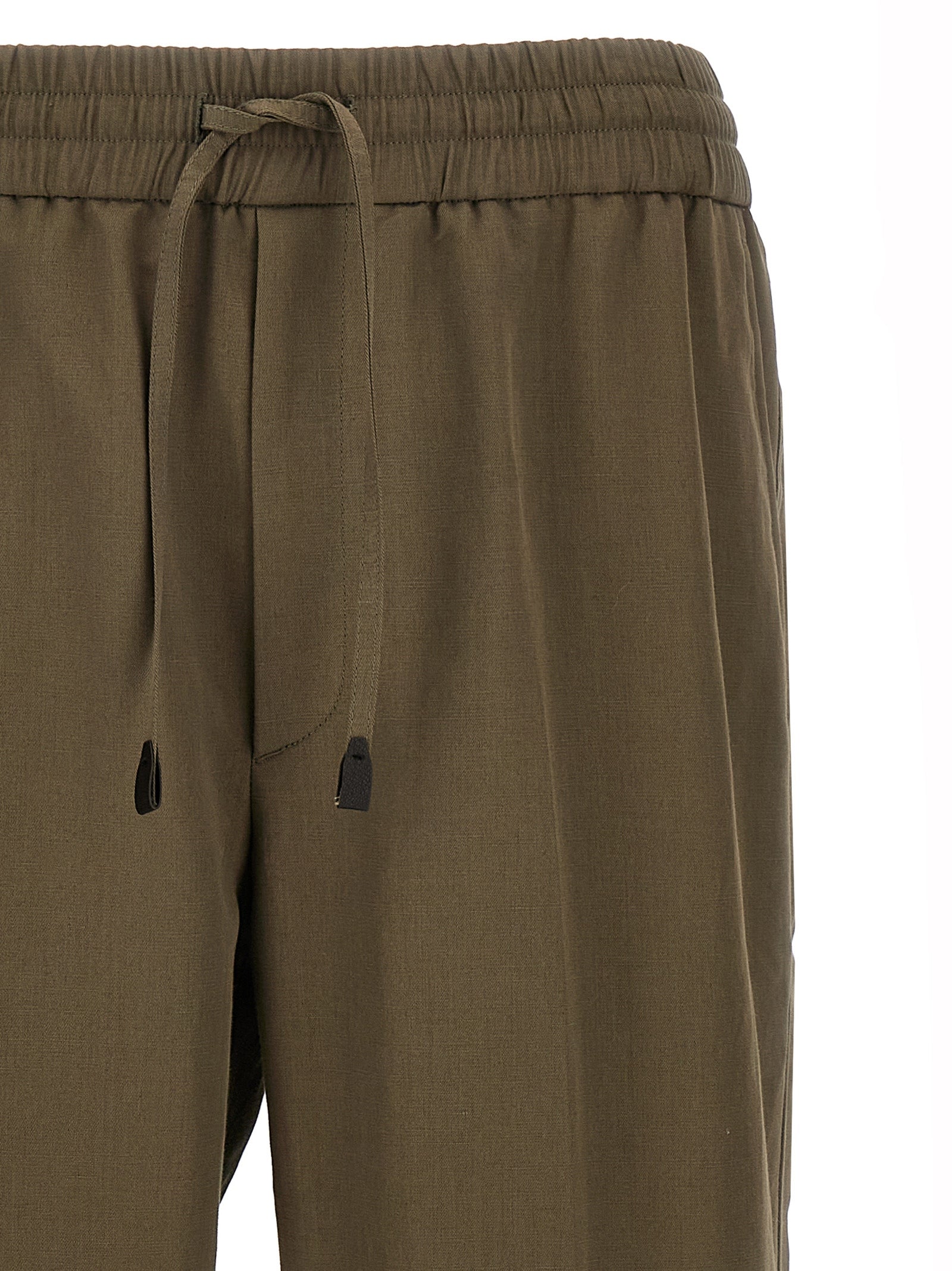 Brioni Asolo Trousers — Men's Green Linen-Cotton