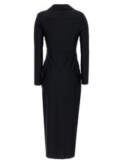 Self Portrait Black Jersey Cut Out Midi Dress